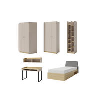JUGENDZIMMER ALBI 1 in Sandbeige / Geölte Eiche 6-teilig - Eichefarben/Beige, Holzwerkstoff (577/195/88cm) - Deine Möbel 24