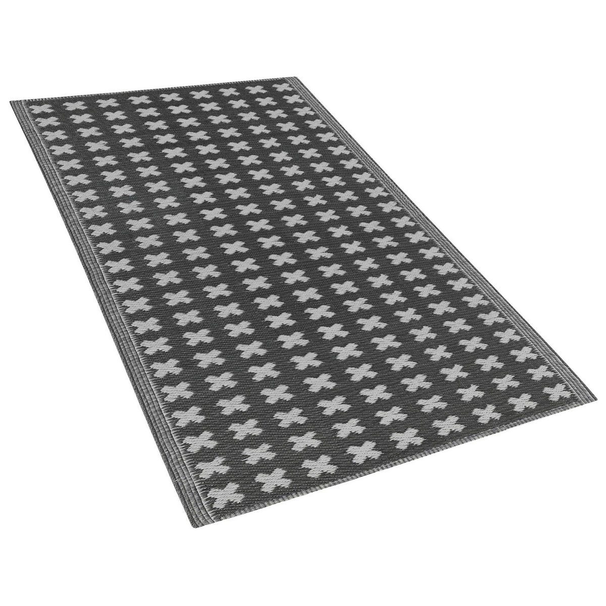 OUTDOOR-TEPPICH Rohtak 180/90 cm - Schwarz, Kunststoff (90/180cm) - Beliani