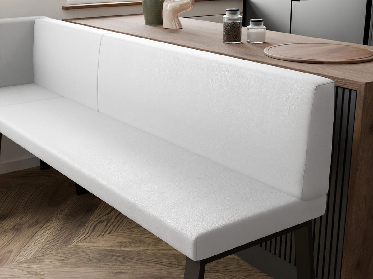 ECKBANK links MONO Y Kunstleder glatt, 142/196 cm Weiß - Weiß, Kunststoff/Textil (142/196cm) - Idohome