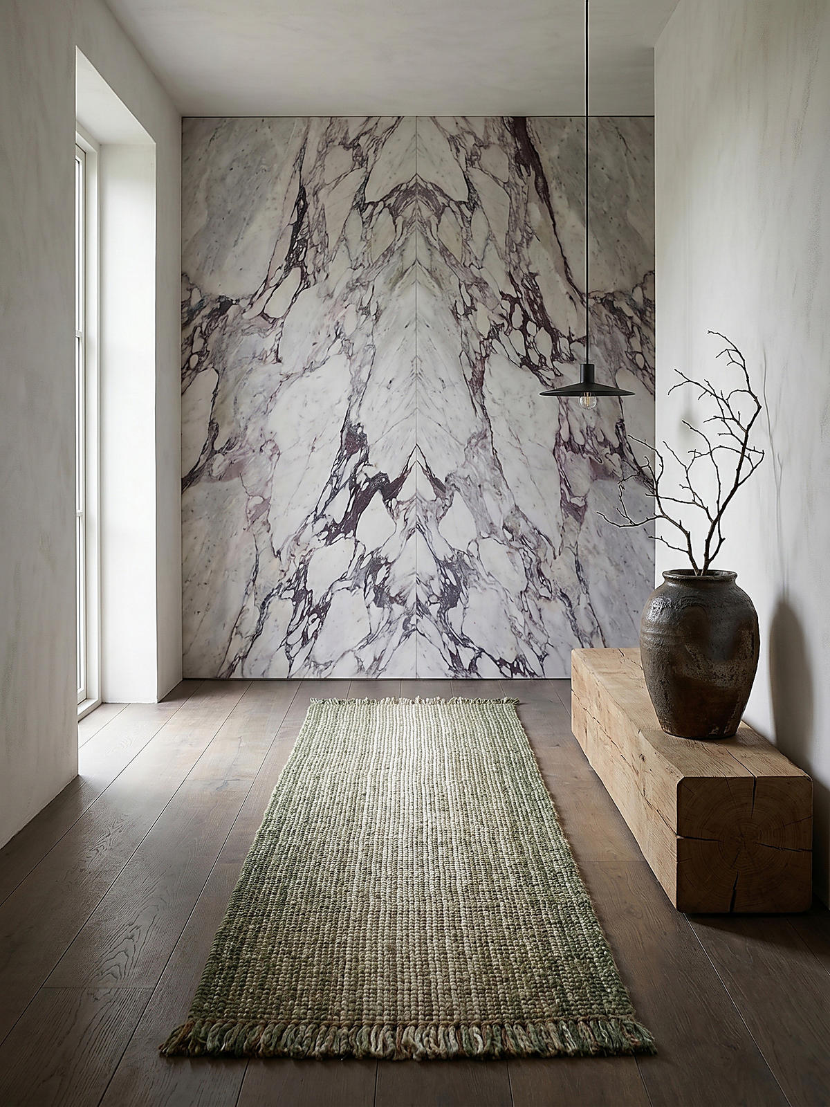 TEPPICH Jute-Wolle-Mix, handgewebt WEAVER, Grün 60x230 cm - Grün, Textil (230/60cm) - KADIMA DESIGN