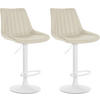 BARHOCKER 2er Set Lederlook creme - Creme, Textil/Metall (49.5/91/50cm) - CLP