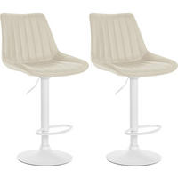 BARHOCKER 2er Set Lederlook creme - Creme, Textil/Metall (49.5/91/50cm) - CLP