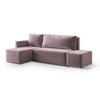 ECKSOFA VELOTTI L-S Rosa Plüsch-Stoff mit Schlaffunktion - Rosa, Holz (261/143cm) - MASSENO