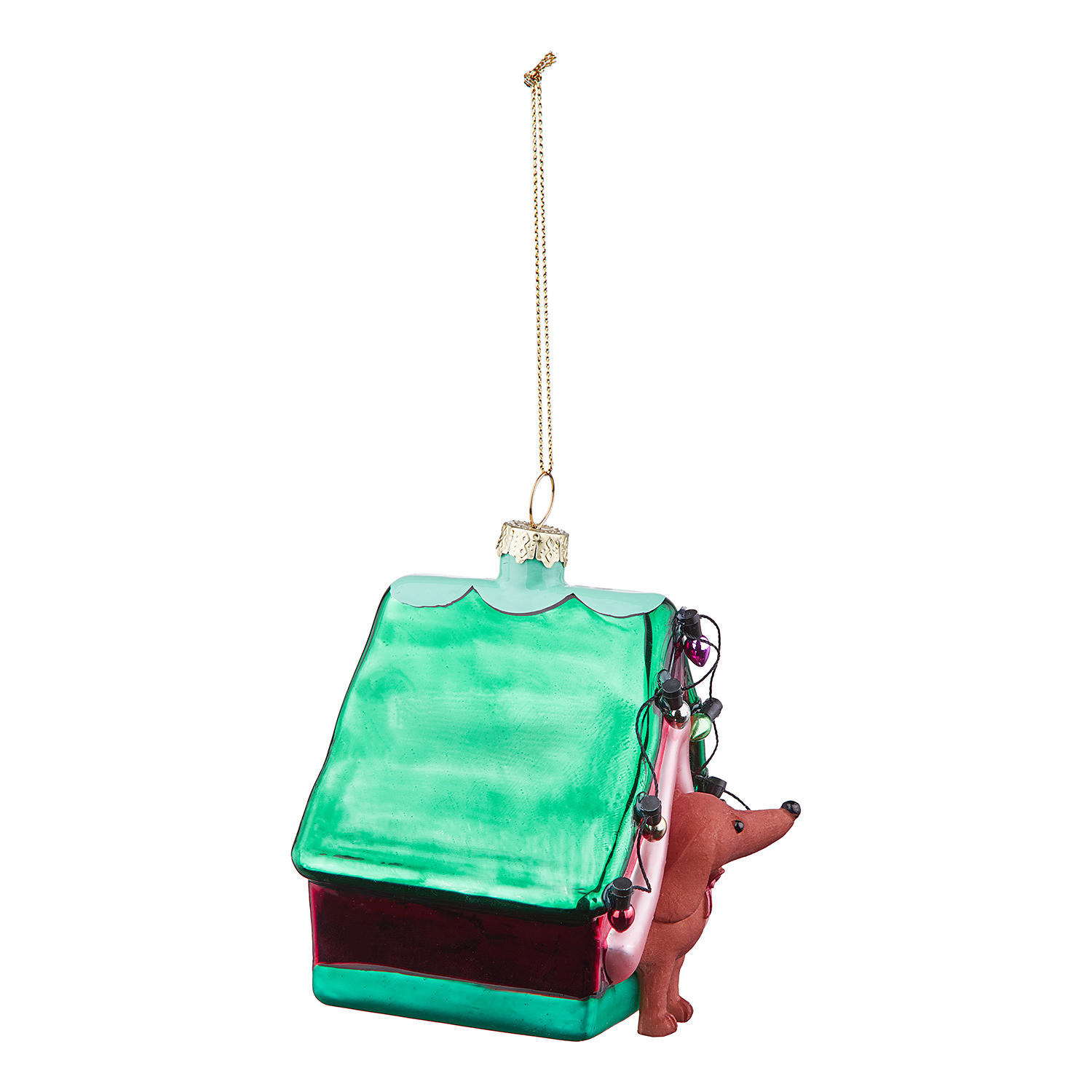 BAUMANHÄNGER Hang On Hundehütte - Dunkelgrün, Glas (9/10/9cm) - Butlers