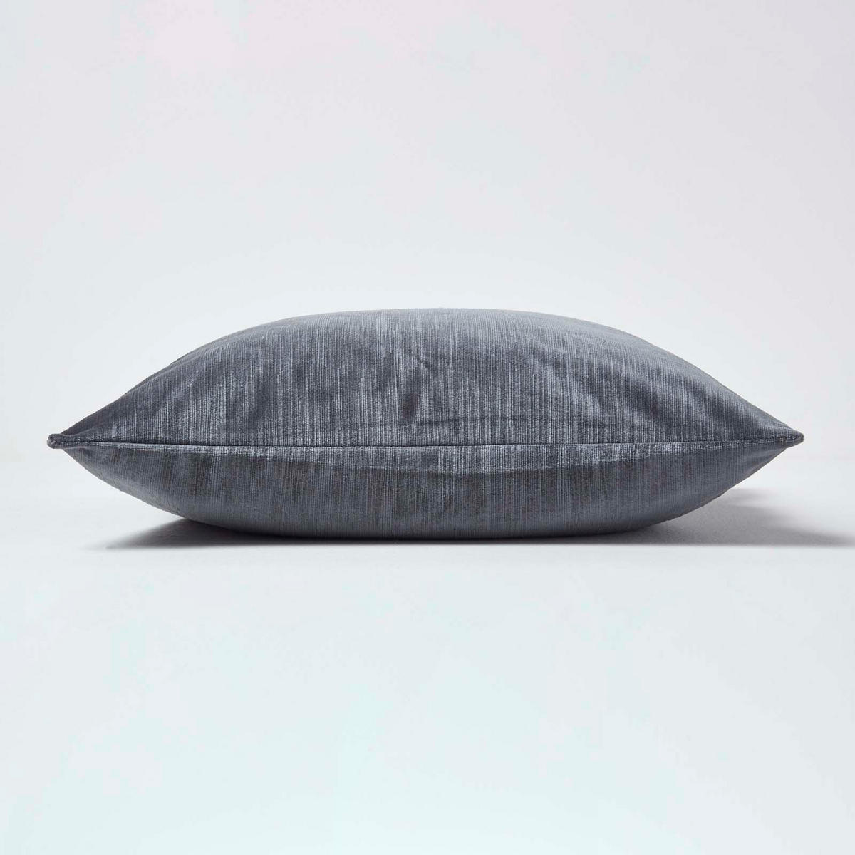 KISSENHÜLLE Samt grau 45/45 cm - Dunkelgrau, Textil (45/45cm) - Homescapes