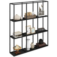WANDREGAL DE-08876, 9 Fächer, Metall Schwarz - Schwarz, Metall (87.5/100/18cm) - ComfortXL
