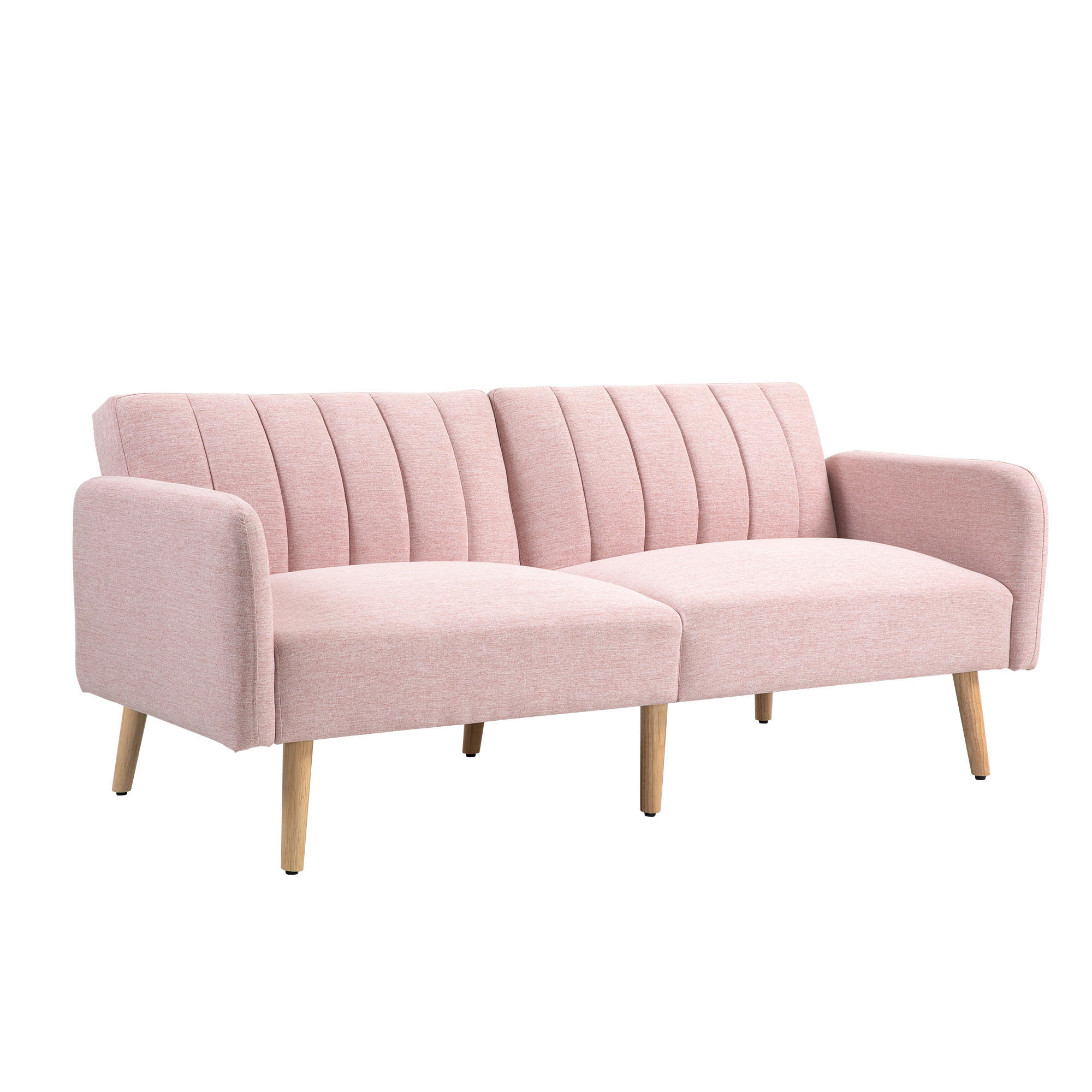 SCHLAFSOFA 2er-Sitz DE-14612 3-fach verstellbare Rückenlehne Rosa - Pink, Holzwerkstoff (173/73/75cm) - ComfortXL