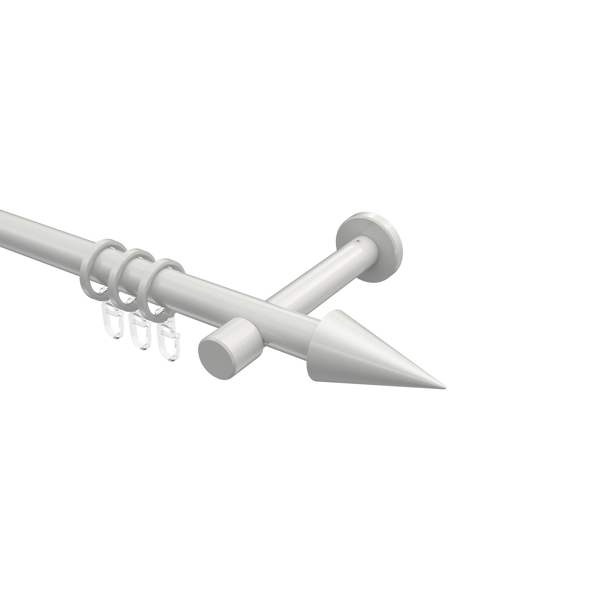 GARDINENSTANGEN-SET Prestige Savio 400 cm (geteilt in 2 x 200 cm), 1-läufig, 20 mm Ø Weiß - Weiß, Metall (400cm) - INTERDECO