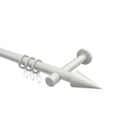 GARDINENSTANGEN-SET Prestige Savio 320 cm (geteilt in 2 x 160 cm), 1-läufig, 20 mm Ø Weiß - Weiß, Metall (320cm) - INTERDECO