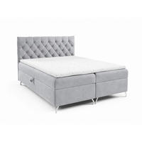 BOXBETT mit Stauraum und Topper Stahlgrau 120x200 cm - Grau, Textil (120/200cm) - Home Collective