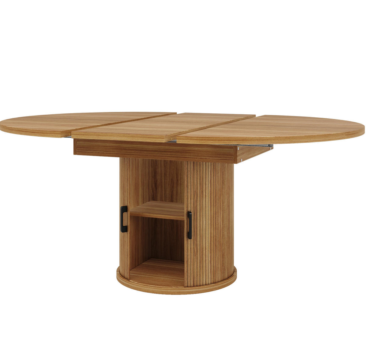 ESSTISCH ausziehbar Ø 118-158 x 118 x 76,8 cm MDF Walnut - Braun, Holzwerkstoff (118/118/76.8cm) - Meubliv