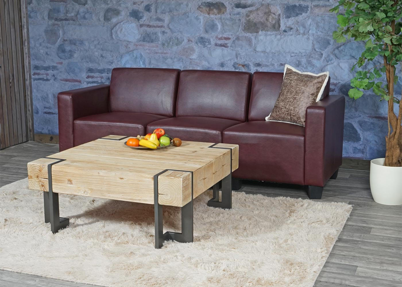 Thumbnail - MCW 3-Sitzer, Rotbraun, Textil, 193x76x72 cm, Wohnzimmer, Sofas & Couches, Sofas, 3-Sitzer Sofas