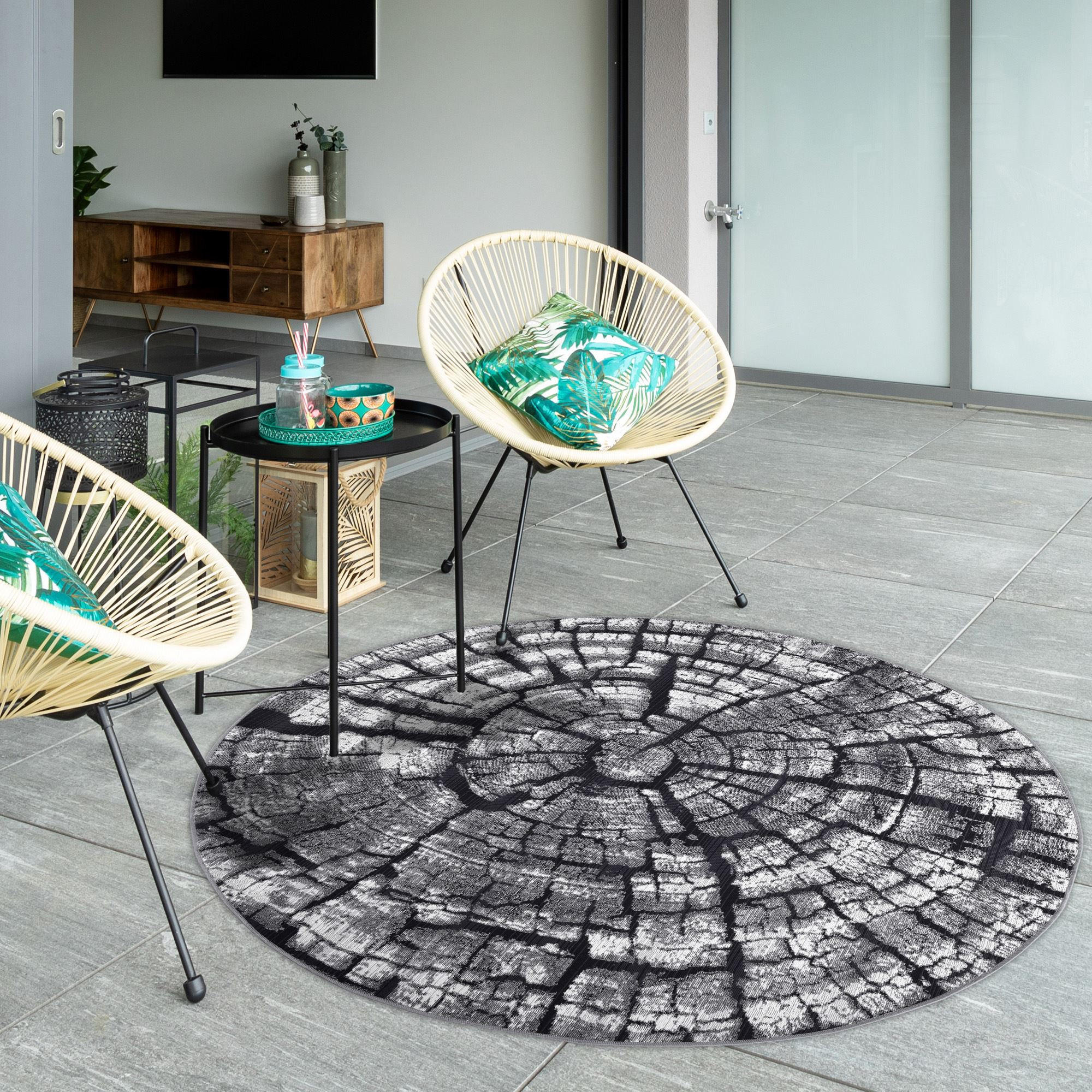 OUTDOORTEPPICH Aurora 60x60 cm - Grau, Textil (60/60cm) - Gino Falcone