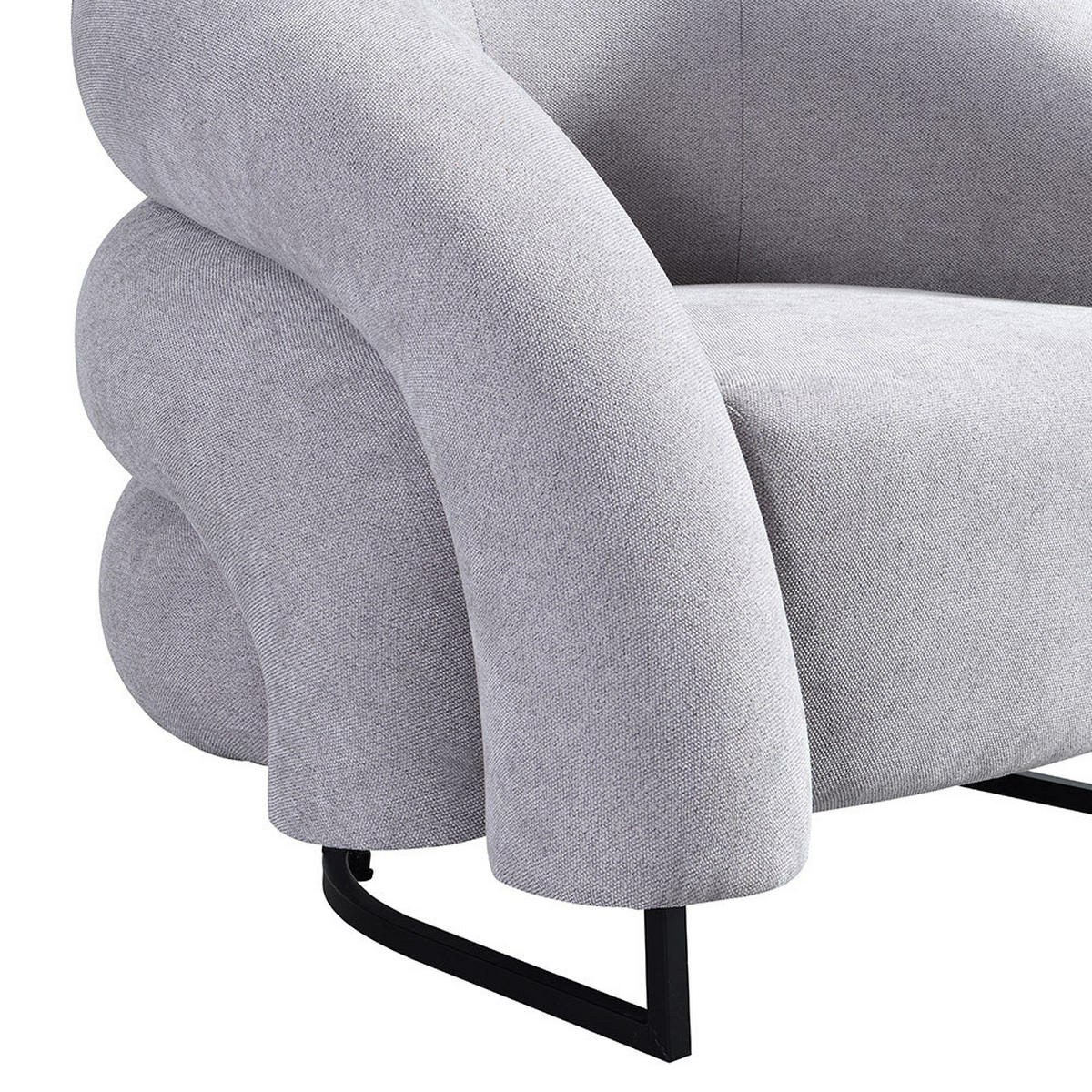 SESSEL MACA - Samtgewebe Grau - Grau, Kunststoff (95/73/88cm) - Home Deluxe