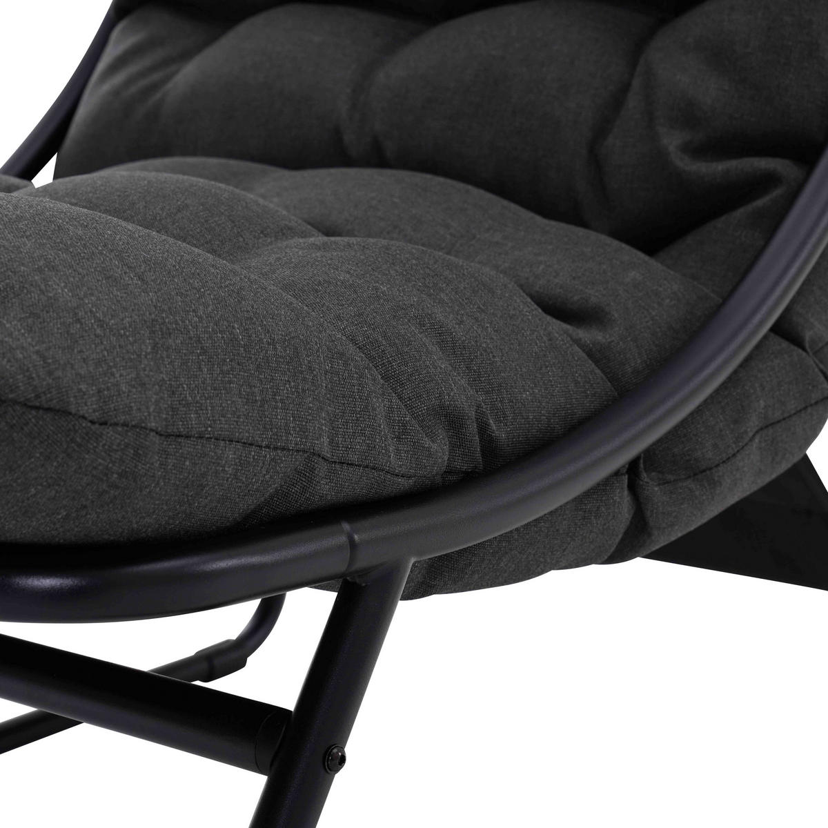 GARTENSET 4-Sitzer, Schwarz - Schwarz, Textil - Oviala
