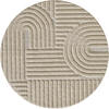 TEPPICH Hochflor Skandi-Boho Muster Polypropylen Wohnzimmer Beige Rund 120x120 - Beige, Textil (120/120cm) - KADIMA DESIGN