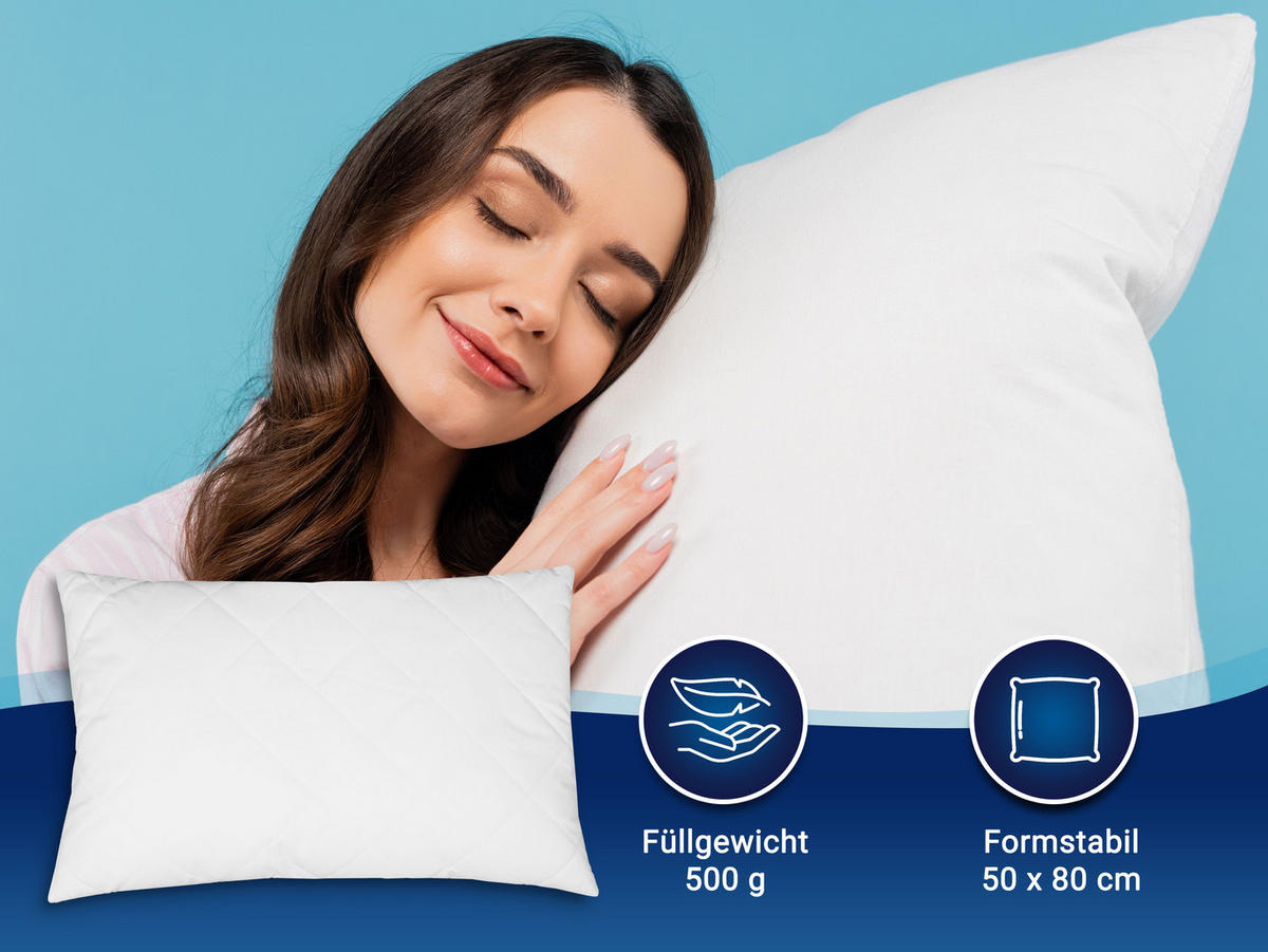 KISSEN, 50x80 cm, 50% Polyester, 50% Baumwolle, Weiß - Weiß, Textil (50/80cm) - Zollner