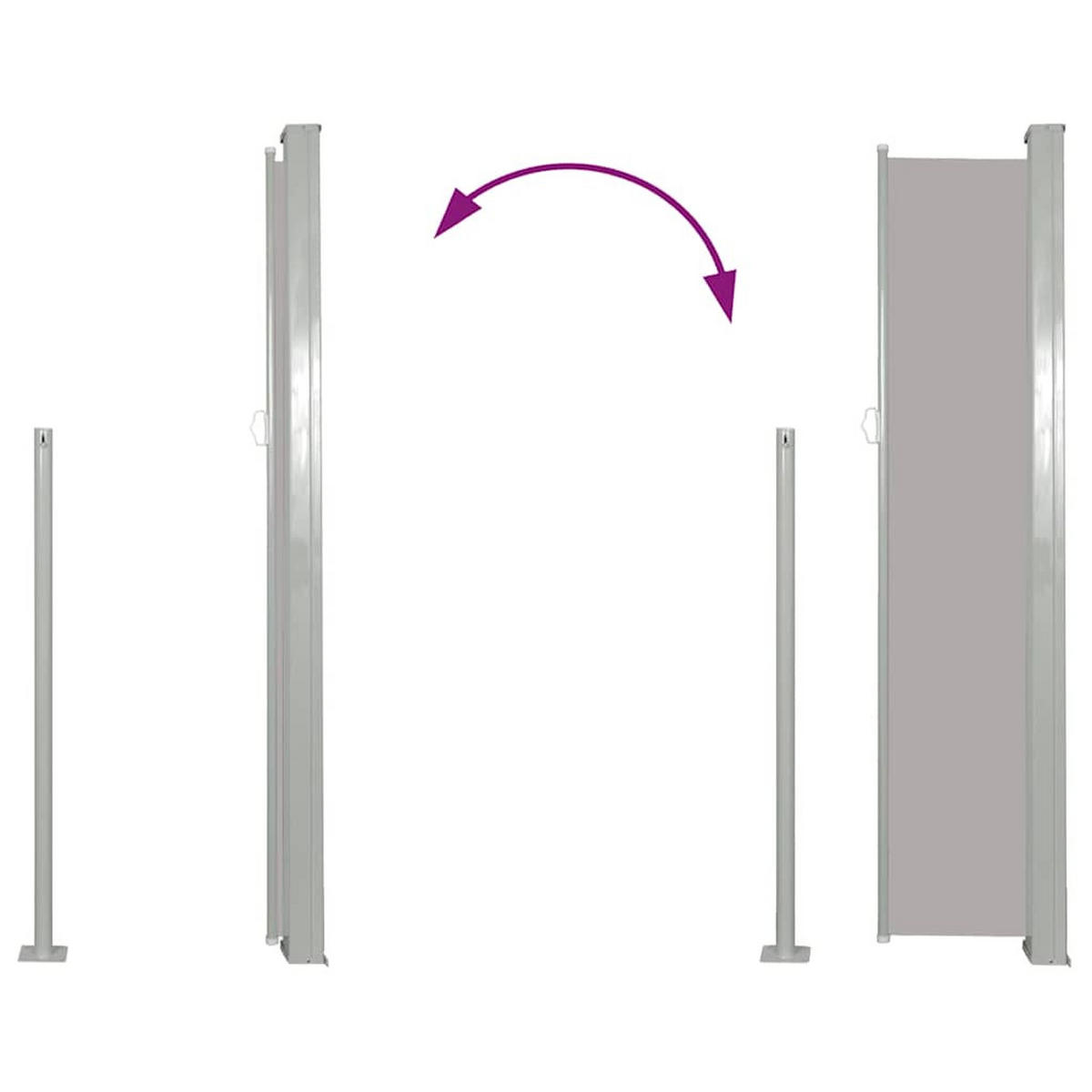 SEITENMARKISE Ausziehbare 100/500 Cm Grau - Grau, Textil (100/500cm) - vidaXL