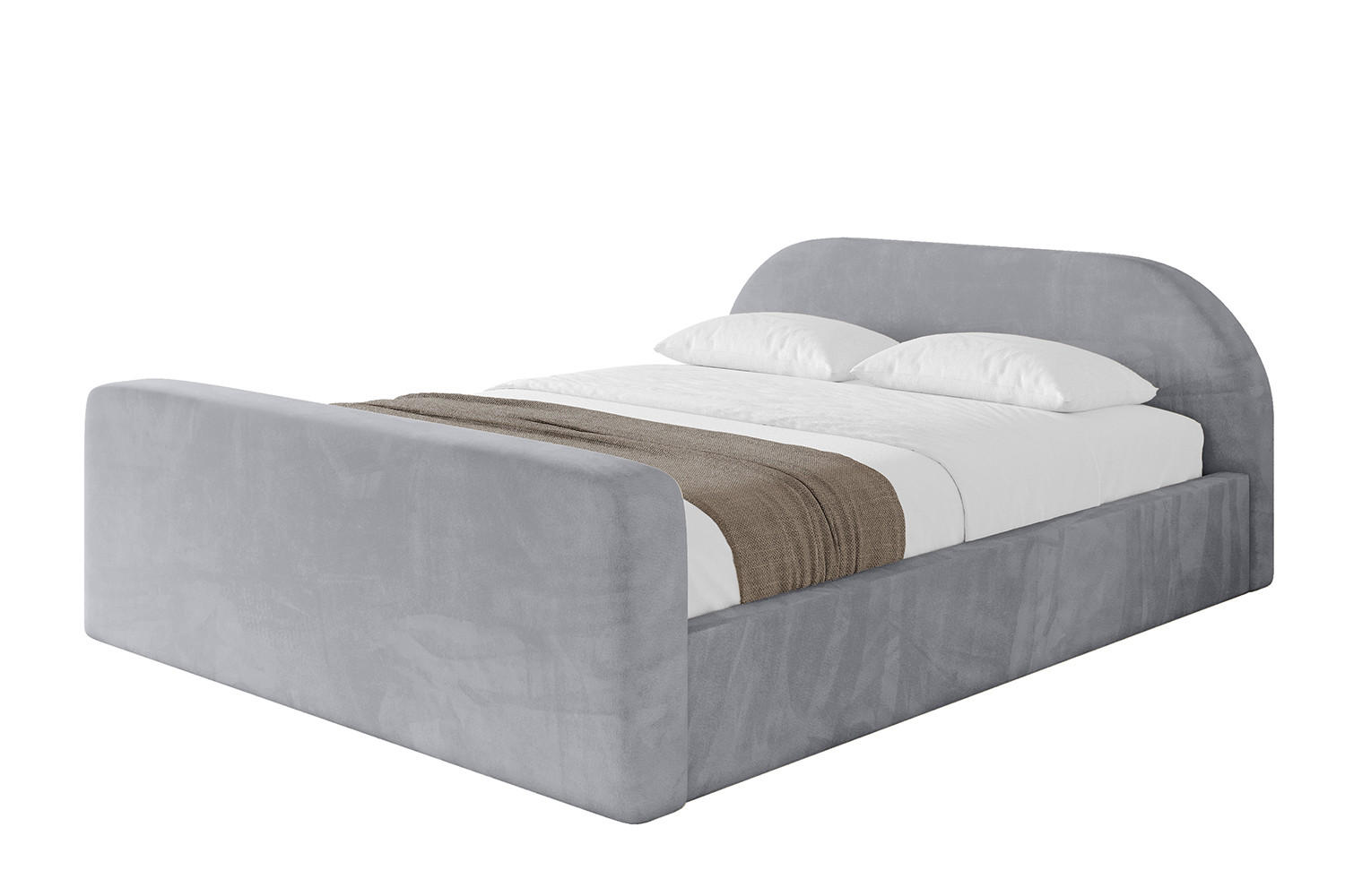 POLSTERBETT mit Bettkasten, Fußteil und Lattenrost, Boxbett ohne Matratze - TIVON-Z-V1 180x200 Hellgrau - Hellgrau, Holzwerkstoff/Textil (180/200cm) - ALTDECOR