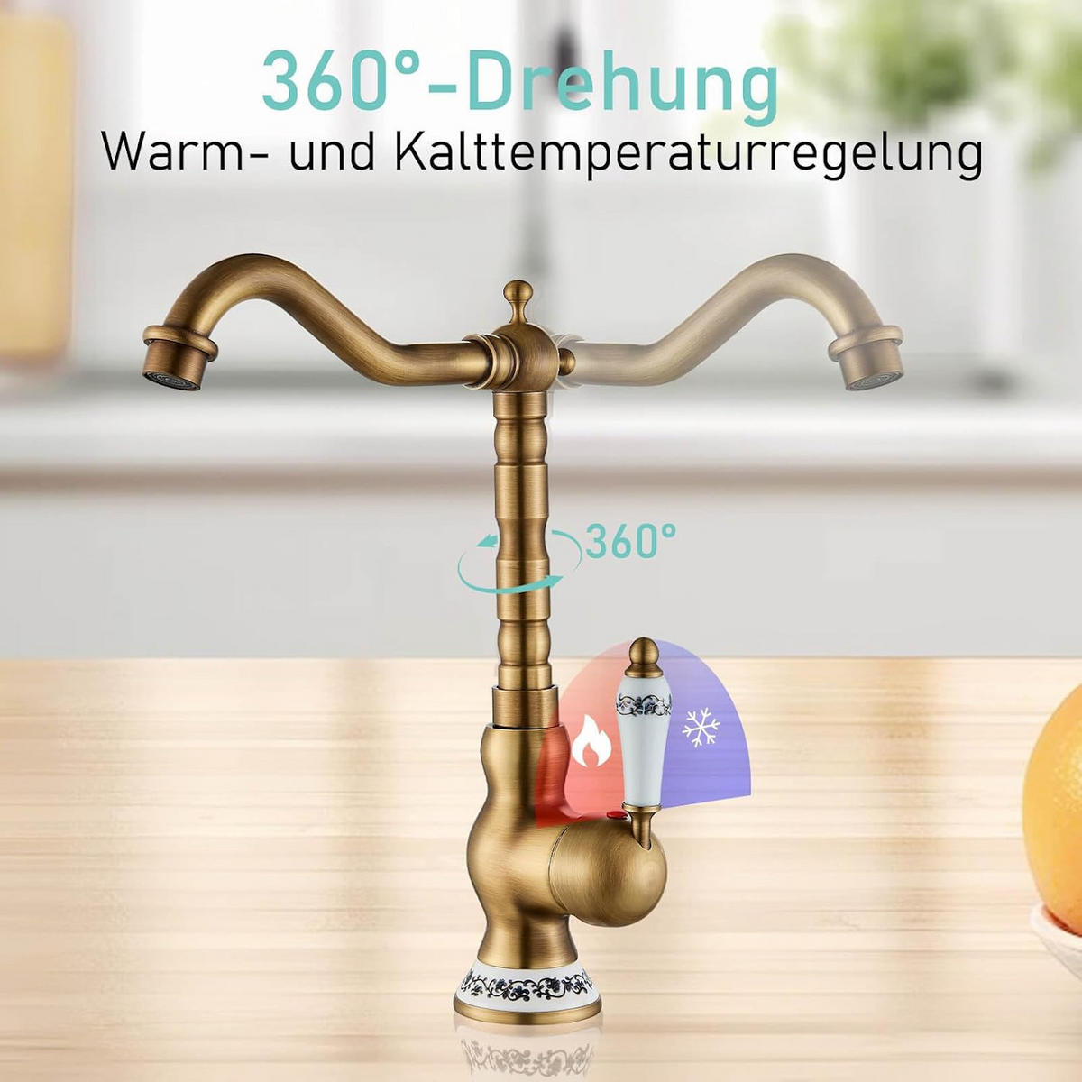 KÜCHENARMATURN, 35*17.5cm, gold - Goldfarben, Metall (40/10/27cm) - Vallsero