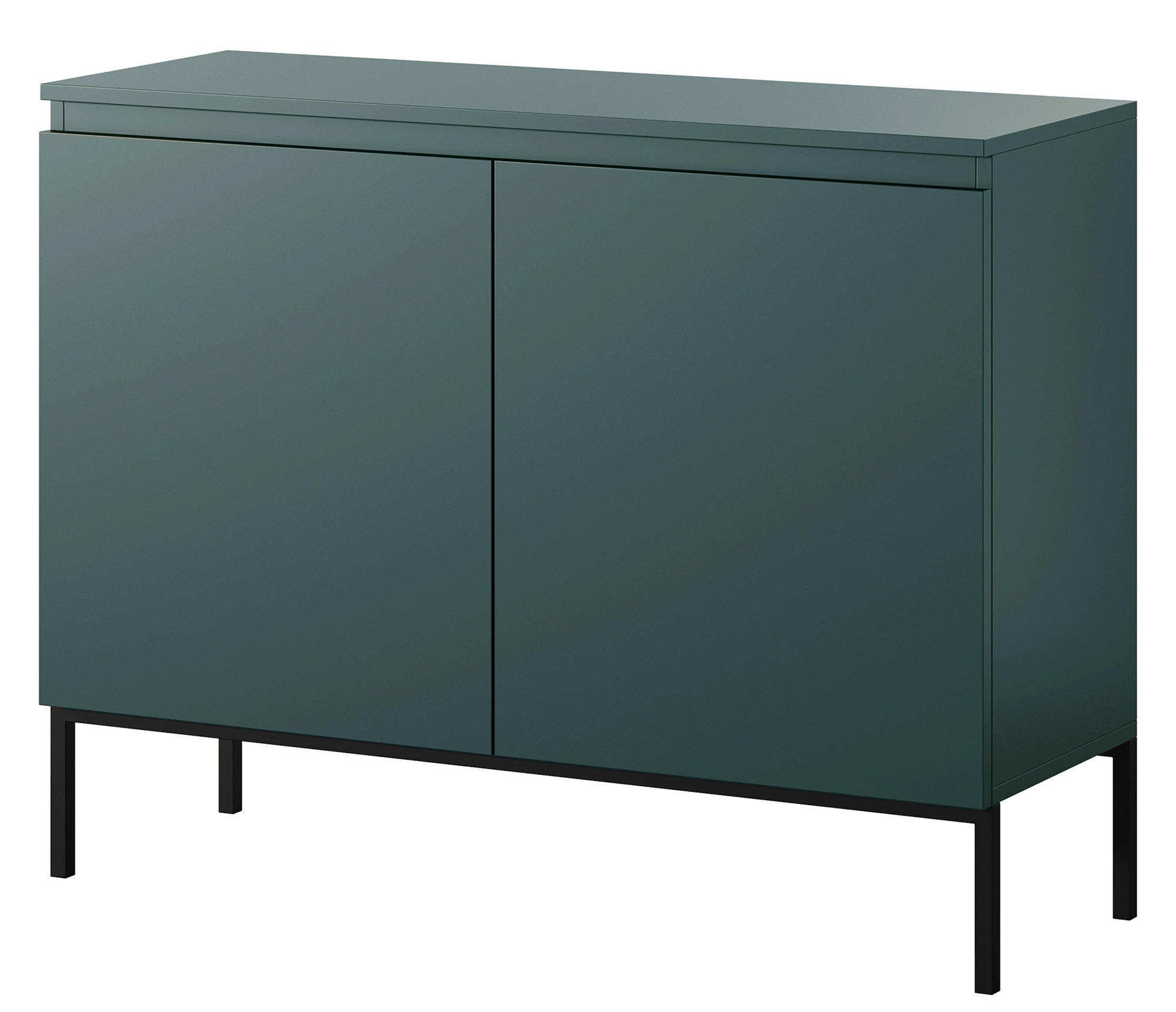 SIDEBOARD Bemmi Dunkelgrün mit Metallbeinen 100 cm - Dunkelgrün/Schwarz, Holzwerkstoff/Metall (100/77/35cm) - Selsey