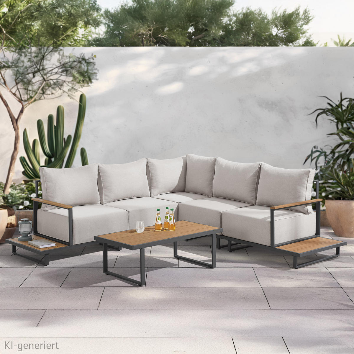 GARTENLOUNGE Malibu modular Grau - Grau, Metall - SVITA