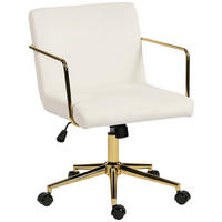 DREHSTUHL 57/64/80-90 cm, cremeweißes Polyesterpolster, höhenverstellbar und kippbar,creme - Creme, Kunststoff (57/90/64cm) - Redom