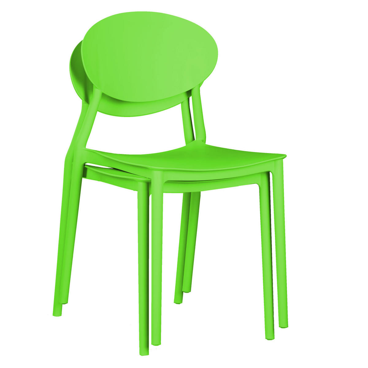 GARTENSTUHL 4er-Set Kunststoff Grün - Grün, Kunststoff (41/80/51cm) - Homestyle4u