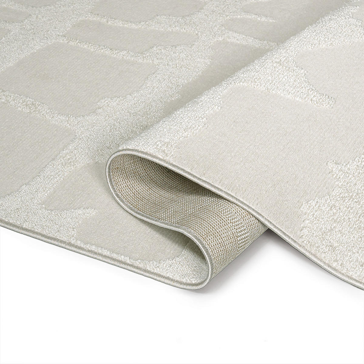 TEPPICH Mataro Selva Mazovia 160x230cm Creme Grau Abstrakt Kurzflor - Creme, Textil (160/230cm) - Mazovia