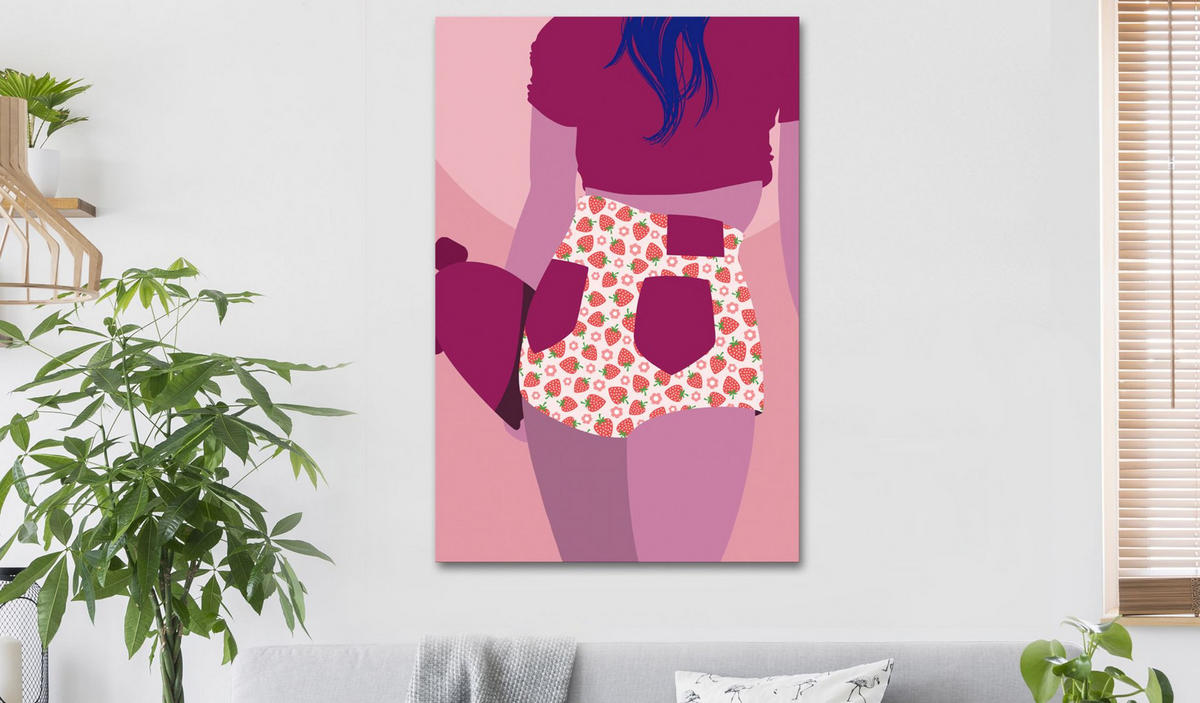 KUNSTDRUCK Rosa 60/90 cm - Pink/Lila, Textil (60/90cm) - KUNSTLOFT