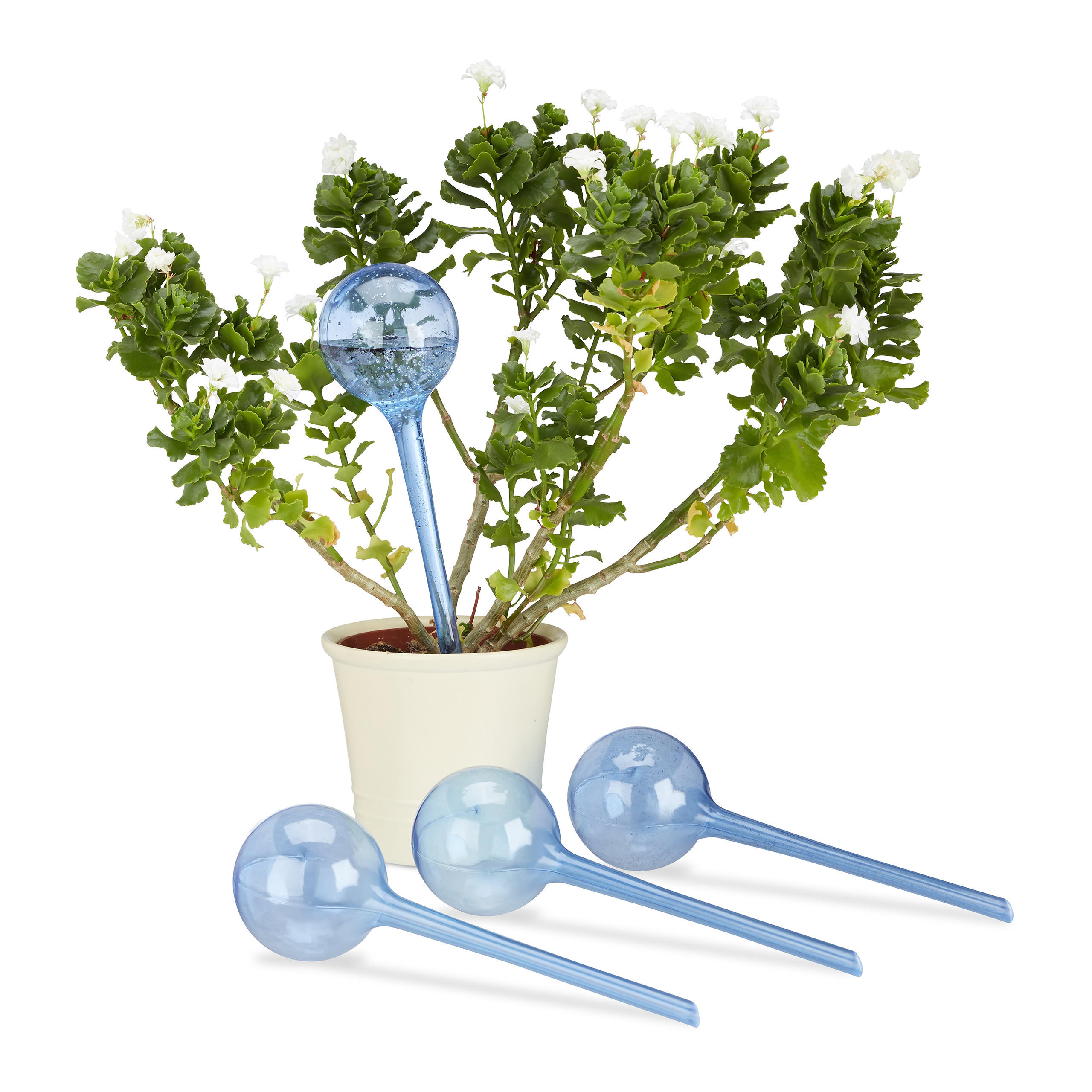 4XBEWÄSSERUNGSKUGELN - Blau, Kunststoff (8/27/8cm) - Relaxdays