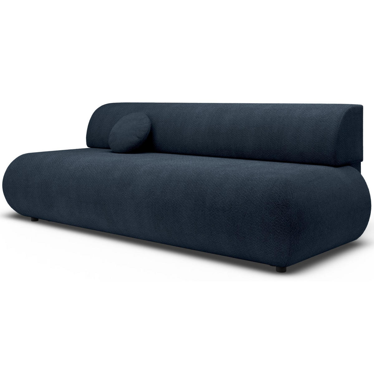 3-SITZER SCHLAFSOFA Dunkelblau Chenille - Schwarz/Dunkelblau, Kunststoff/Textil (214/74/100cm) - Selsey