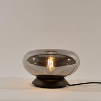 TISCHLAMPE Cruet Rauch Low (Flach) - Anthrazit, Glas (28/28/14cm) - s.luce