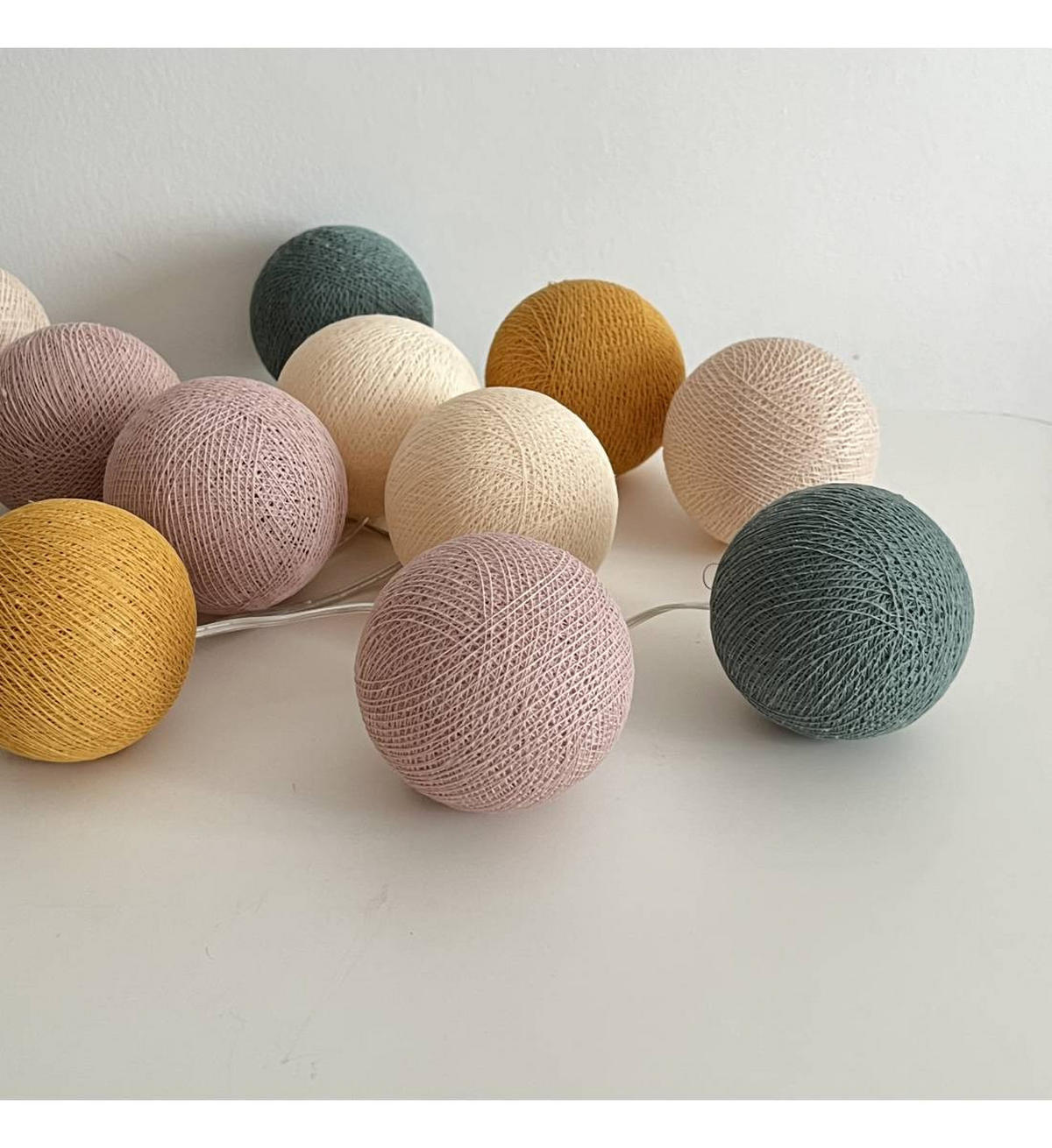 LICHTERKETTE LED Boxen - Giverny - Pastelle - Gelb, Textil (165cm) - La case du cousin paul