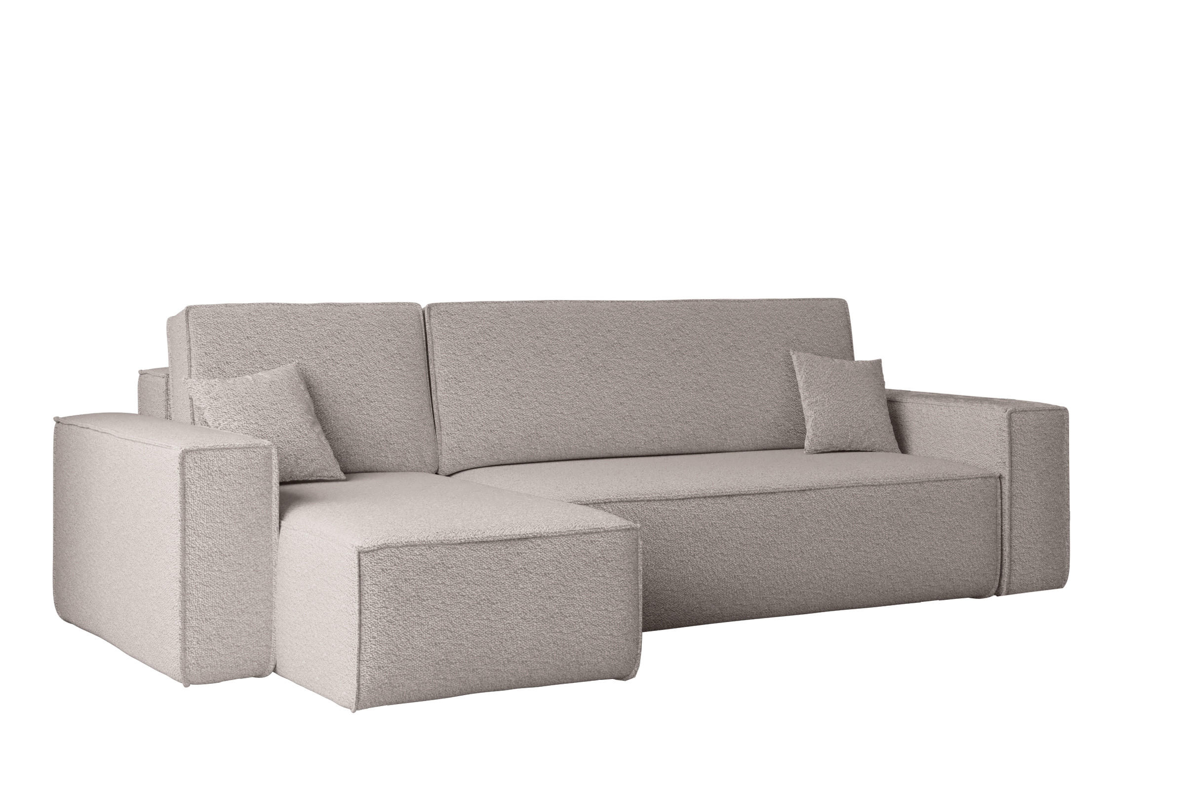 ECKSOFA Mit Schlaffunktion Und Bettkasten L-Form BEST Stoff Abriamo Dunkelbeige Links - Cappuccino, Holz/Textil (142/244cm) - Kaiser Möbel