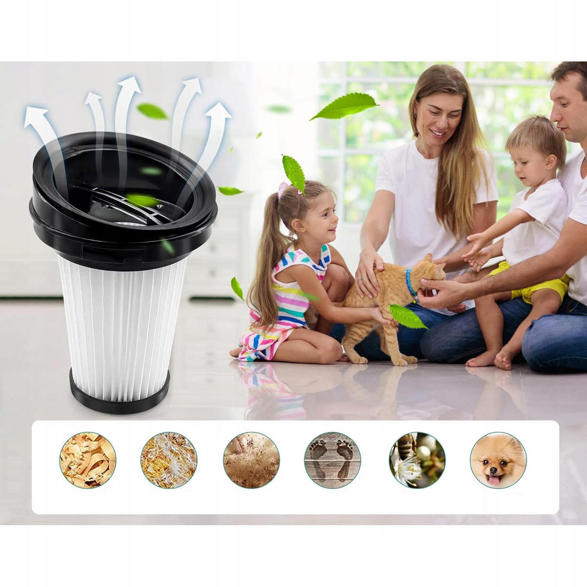 FILTER ZR005202 Ersatz HEPA, 99,95% Filtration, waschbar, langlebig, 2er-Set, allergikergeeignet - Multicolor, Kunststoff/Metall (10/10/10cm)