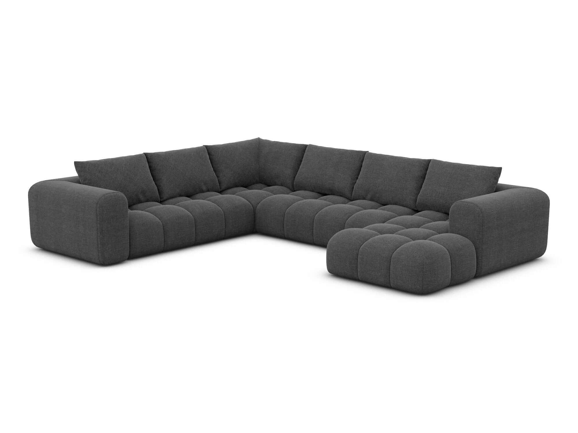 WOHNLANDSCHAFT Casaluna U-Form Anthrazit Strukturstoff - Anthrazit, Kunststoff (338/88/267cm)