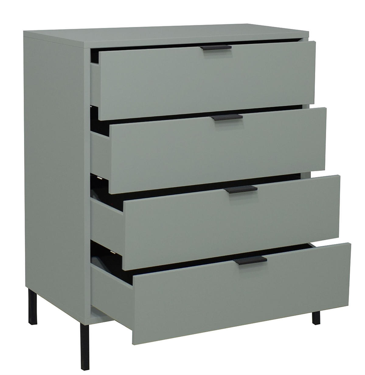KOMMODE Erna 81x45x102 Pinie Green matt Lack - Grün, Holzwerkstoff (81/102/45cm) - 58aufmkessel
