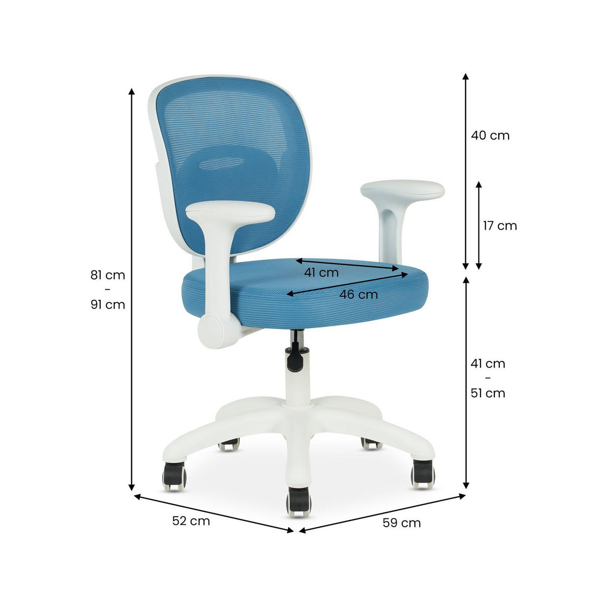 KINDERDREHSTUHL AMELIA - Blau, Textil (57/90/50cm) - IDIMEX