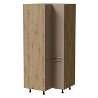 ECKVORRATSSCHRANK Brerra D24N/207 Eiche Artisan / RAL 1019 graubeige Matt 90 / 90 / 207cm - Beige/Eiche Artisan, Holz/Holzwerkstoff (90/207/90cm) - Feldmann-Wohnen