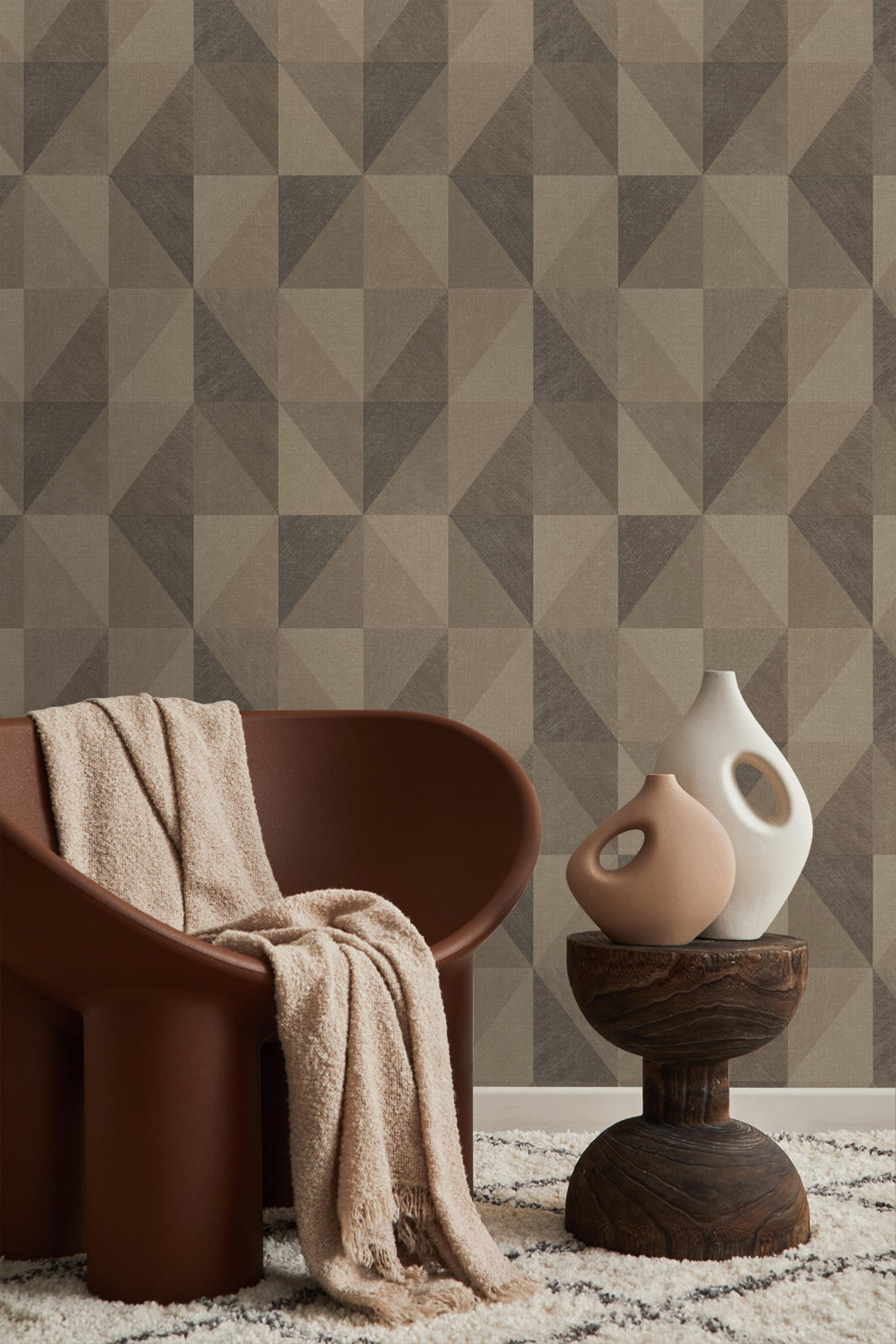 TAPETE 3D-Muster 50 x 900 cm - Braun, Papier (50/900cm) - Origin Wallcoverings