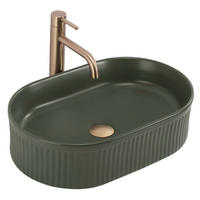 AUFSATZWASCHBECKEN Rea Vanda Olive Matt - Grün, Keramik (31/13/49cm) - REA