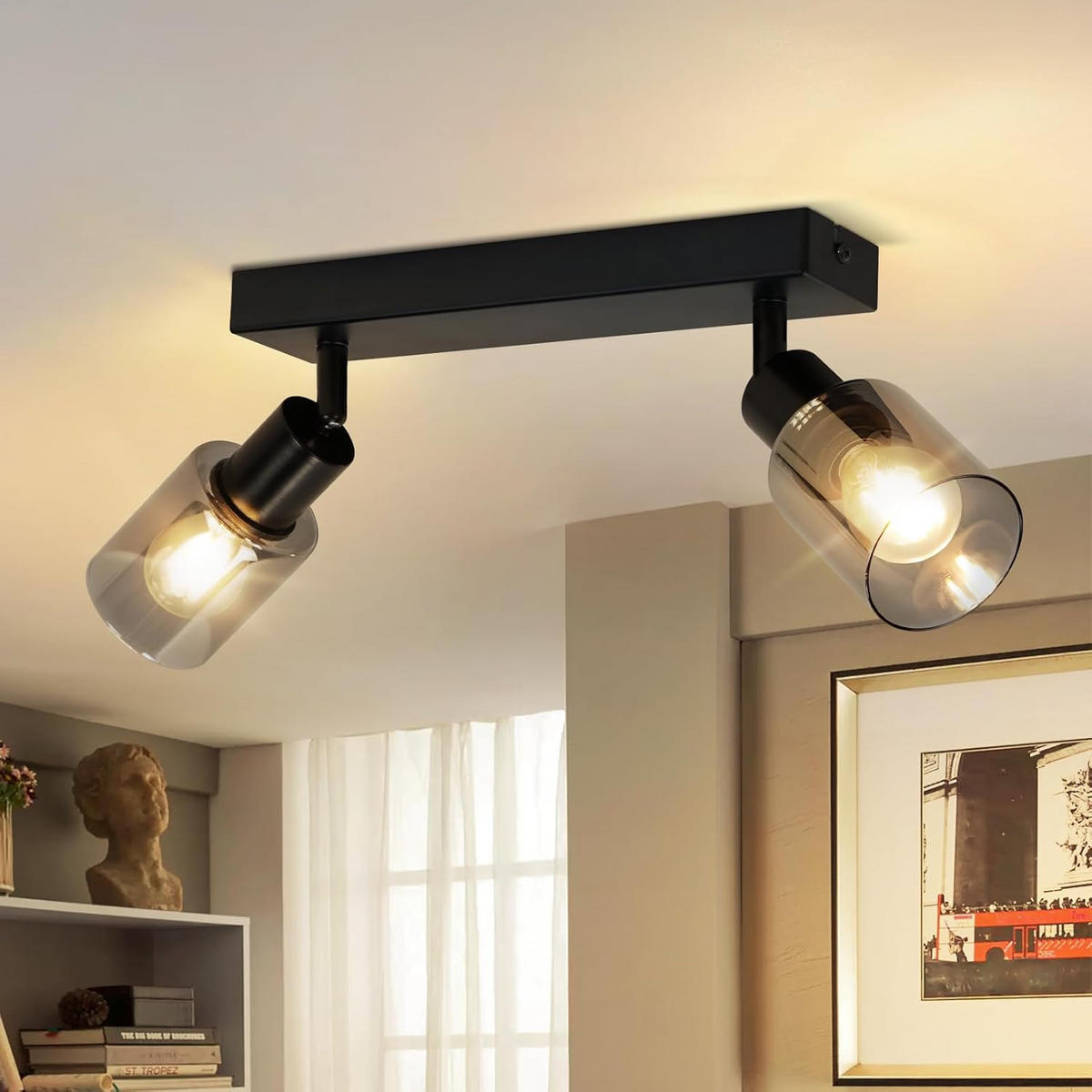 DECKENSTRAHLER Leuchthard 19/15/26 cm - Schwarz, Metall (26/19/15cm) - ZMH