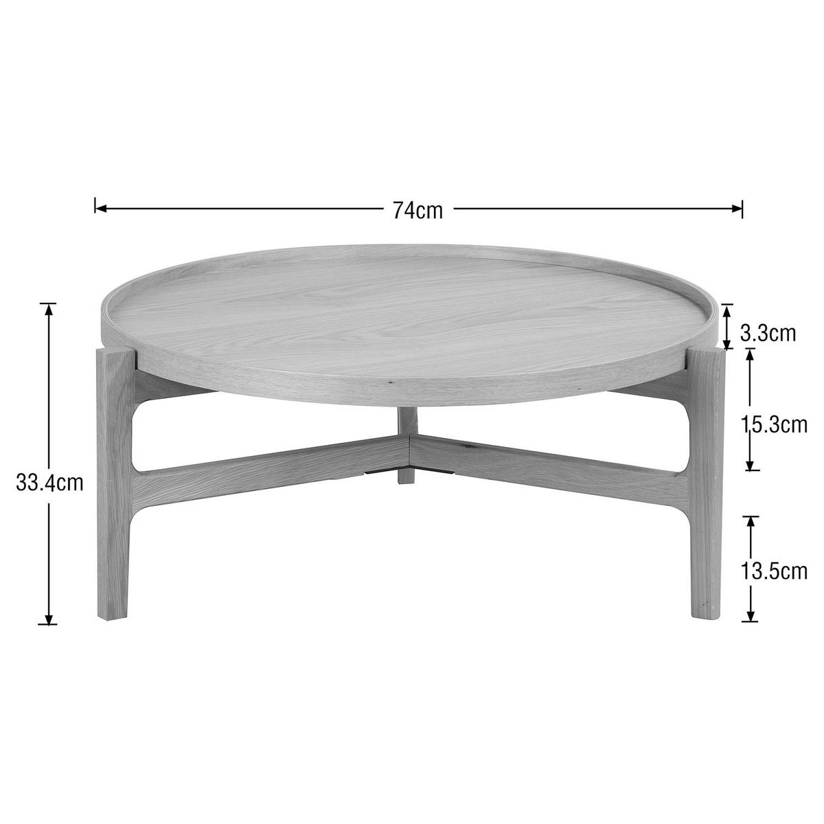 COUCHTISCH - Echtholzfurnier - Eiche - Braun, Holzwerkstoff (74/74/33cm) - home24
