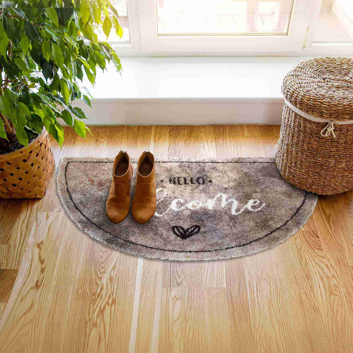FUSSMATTE WASCHBAR PURE & SOFT - Hellbraun, Textil (50/70cm) - Astra