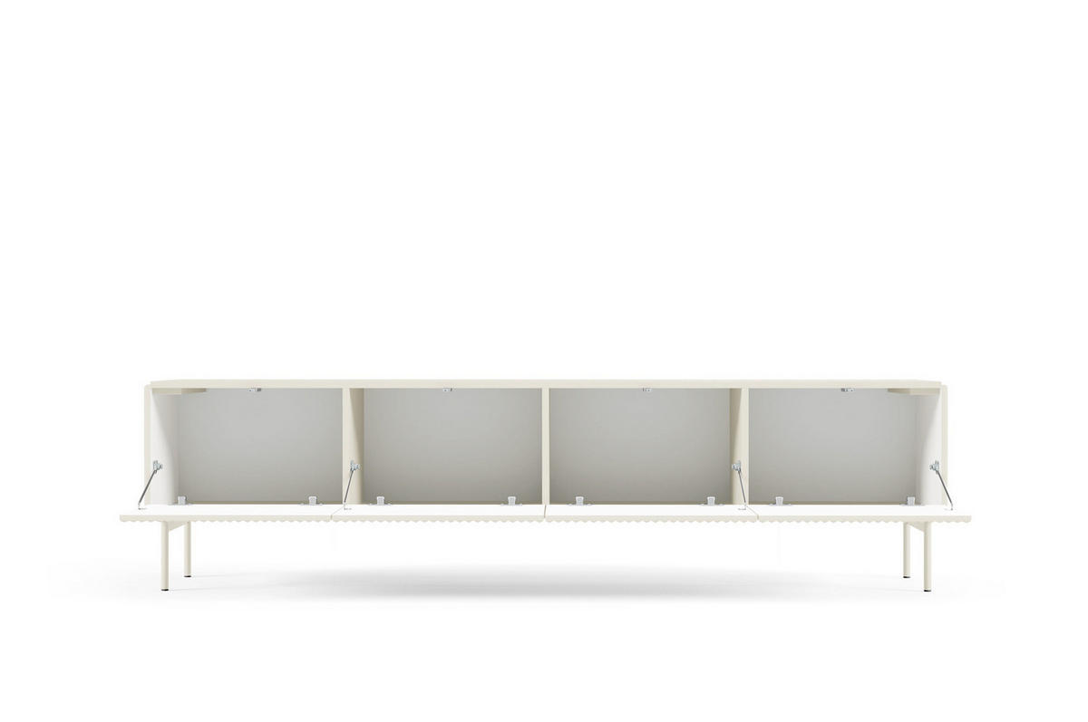 TV-LOWBOARD MUTI 195,2 cm Kaschmir - mit 4 Türen, Riffel-Fronten und Push-to-Open - Kaschmir, Holz/Holzwerkstoff (195/51/40cm) - Ravio