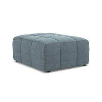 POUF Bouclé Stoff Blau - Blaugrau/Schwarz, Holzwerkstoff/Kunststoff (75/41/90cm) - Makamii