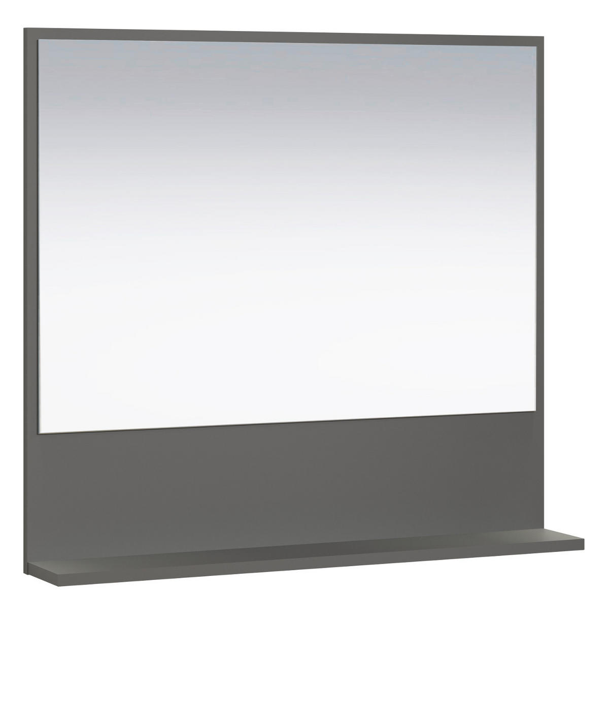 BADSPIEGEL grau 80 cm, Badezimmer Spiegel mit Ablage - Grau, Glas/Holzwerkstoff (80/74/14cm) - Top.Furn