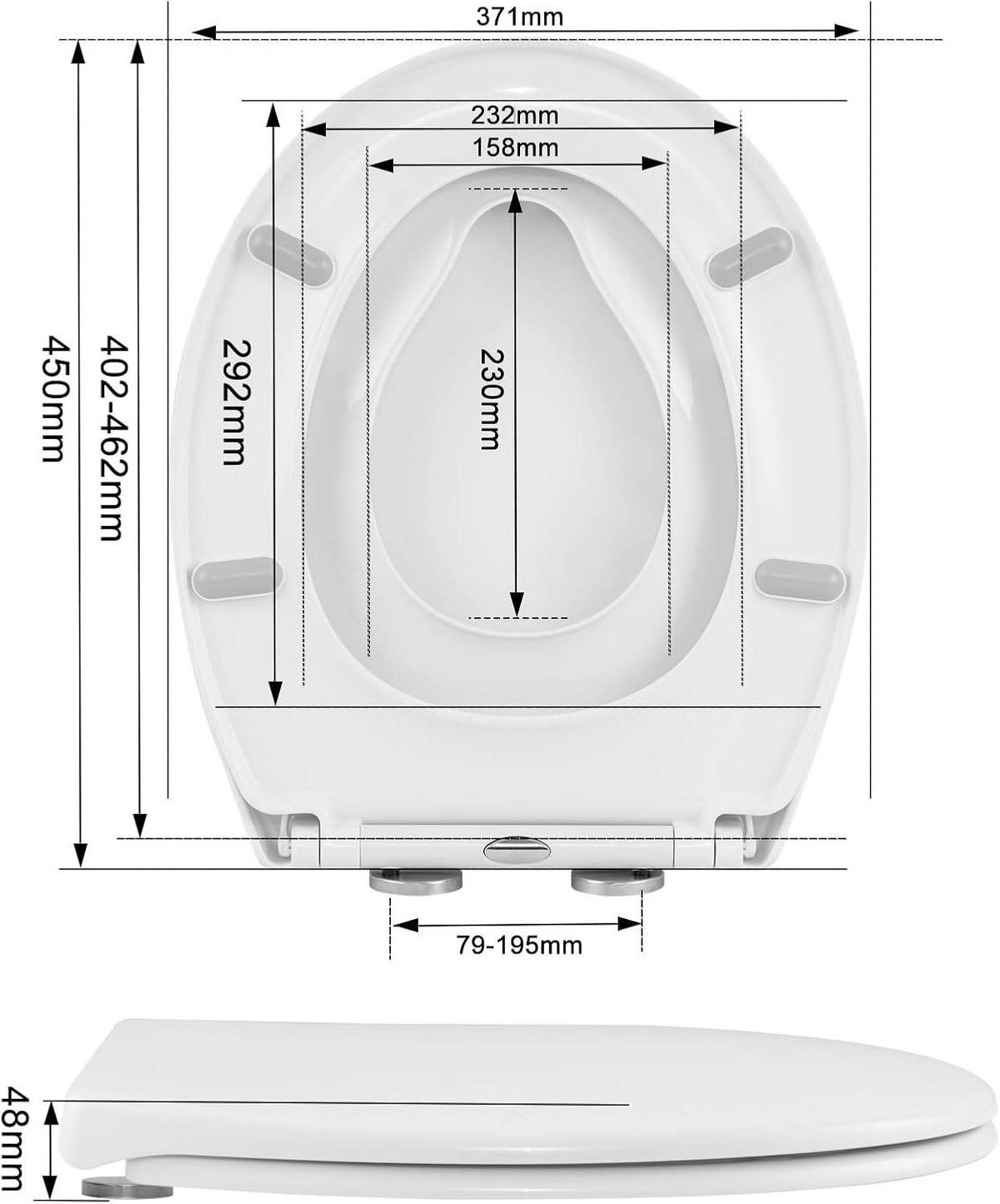 TOILETTENDECKEL mit Kindersitz, Montage von oben, O-Form - Weiß, Kunststoff (37/2.5/45cm) - Woltu