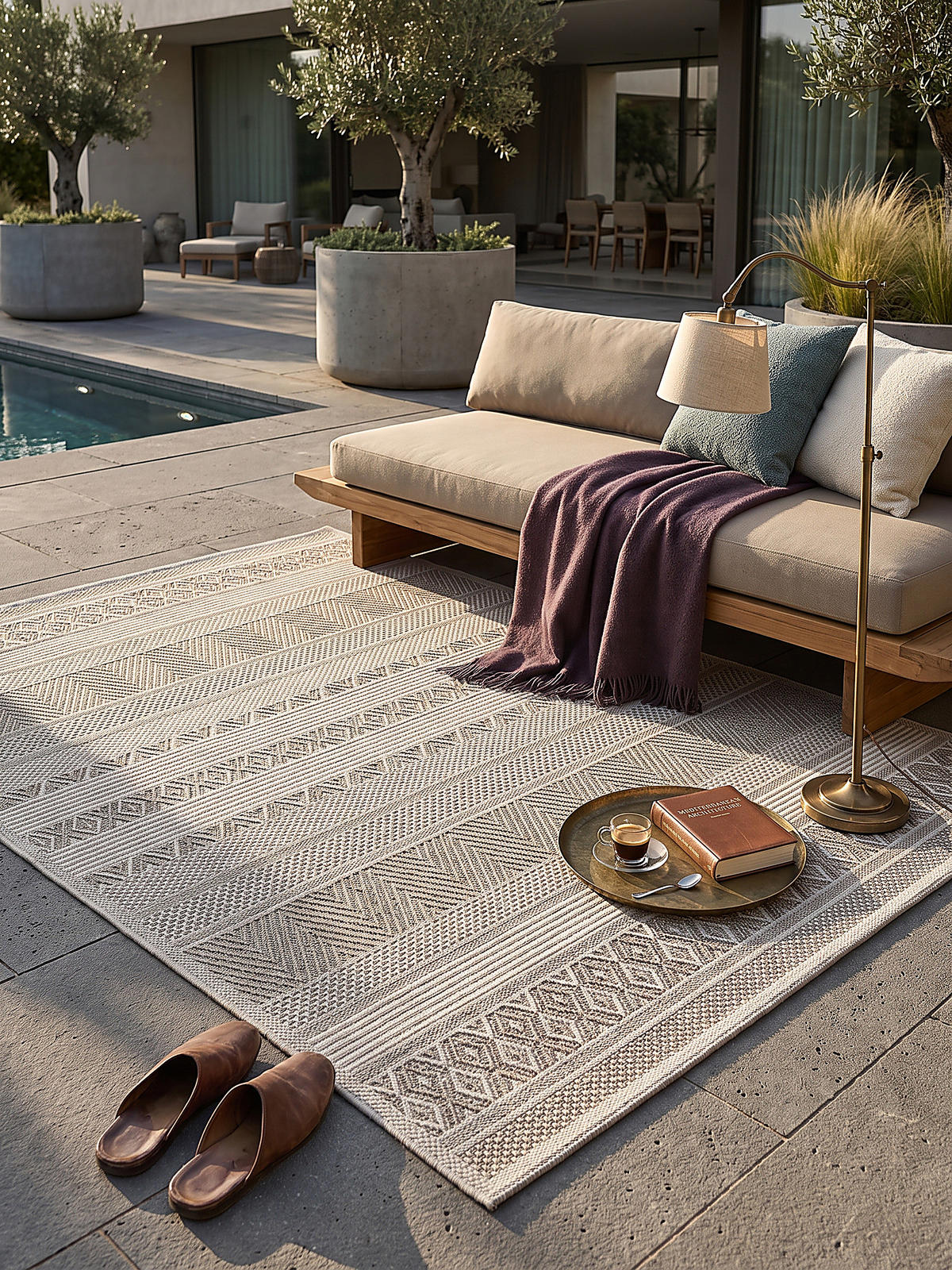 TEPPICH Flachgewebe ESERA Gestreift Polypropylen Beige 140 x 200 cm - Beige, Textil (140/200cm) - KADIMA DESIGN